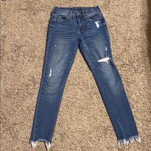 Aeropostale Dark Blue Distressed Skinny Jeans